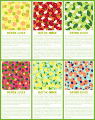 Detox Juice Poster Ingredients of Refreshing Drink
