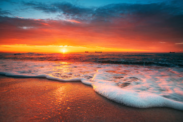 Beautiful sunrise over the sea