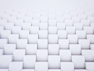 White boxes stacked wall abstract background