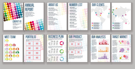 Elements of infographics for presentations templates. Presentation templates. Leaflet. Annual report. Book cover design. Brochure. Layout. Flyer layout template design. Vector illustration Eps10 file