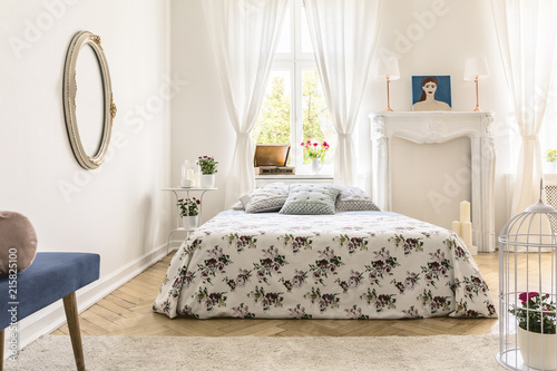 Real Photo Of English Style Bedroom Interior With King Size