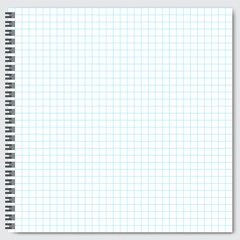 Blank lined paper template, one page, Notebook & Exercise book, vector illustration.