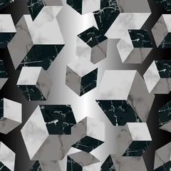 Foto op Plexiglas Marble Luxury Geometric Seamless Pattern © kronalux