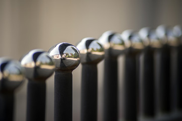 Fence with chrome elements