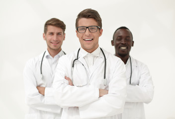 Fototapeta premium successful therapist on the background of his colleagues