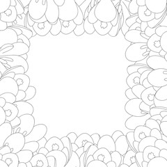 Crocus Flower Outline Border