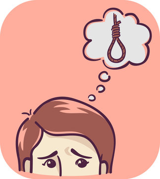 recommend clip art: Symptom Suicidal Thought Illustration