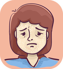 Symptoms Face Scabbing Illustration