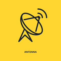 Antenna sign line icon. Satellite antenna line icon. Broadcast sign line icon