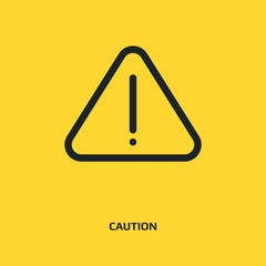 Alert sign icon. Warning sign line icon. Caution sign line icon