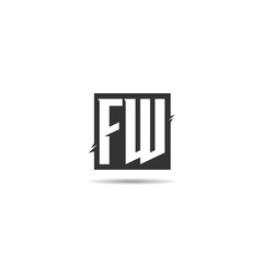 Initial Letter FW Logo Template Design