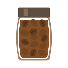 Coffee jar on white background, vector illustration.