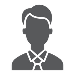 Manager glyph icon, office and work, businessman sign, vector graphics, a solid pattern on a white background, eps 10.