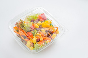 Salad in plastic box