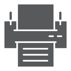 Obraz premium Printer glyph icon, office and work, fax sign, vector graphics, a solid pattern on a white background, eps 10.