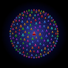 ネットワークで繋がっている人型アイコン