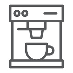 Coffee maker line icon, drink and espresso, cup sign, vector graphics, a linear pattern on a white background, eps 10.