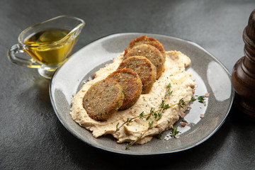 Falafel and hummus