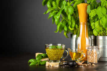 Pesto sauce in a bowl