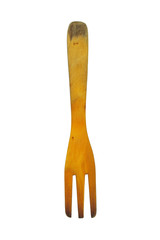 Wooden fork on white