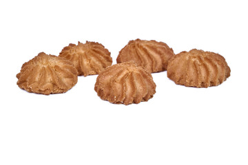 Shortbread cookies isolated on white background clipping path