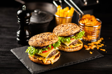 Delicious grilled burgers