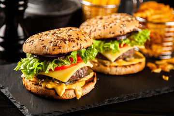 Delicious grilled burgers