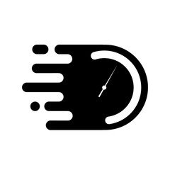 Time clock or stopwatch logo for fast delivery service icon