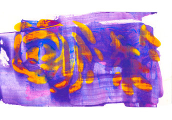 Abstract hand drawn violet paint spot.