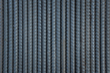 Detail of steel rebar for background and texture