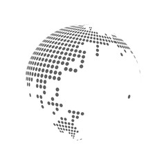 Abstract dotted globe earth. Vector illustration