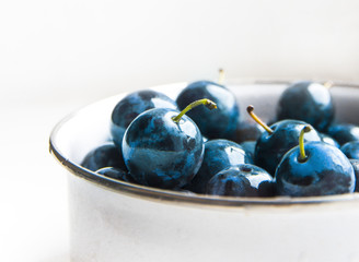 background texture plum blue color on white in a circle fruit sweet matte beautiful juicy copy space