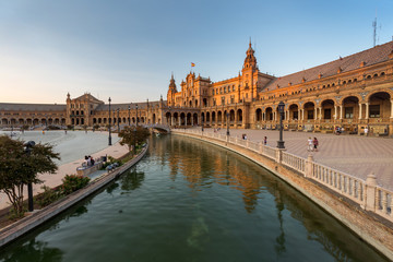 Great city scape in Seville , Spain