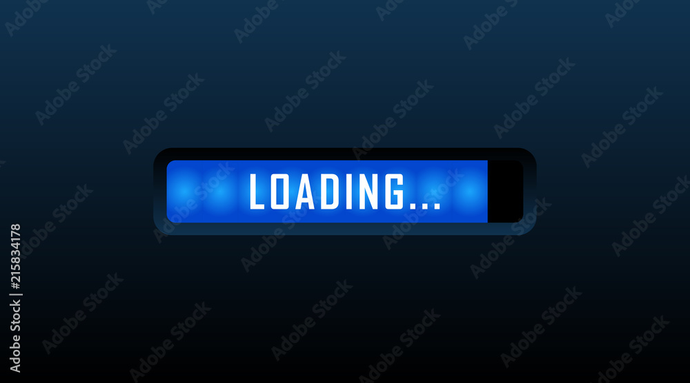 Poster system software update and upgrade concept. loading process screen. vector illustration