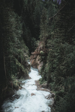ravine called Groppensteinschlucht in carinthia during thaw