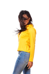 Carefree happy exuberant young woman