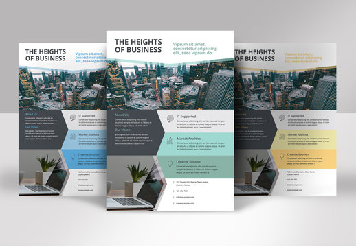 Flyer Layout with Geometric Shapes