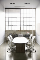 Empty, fully furnished business meeting room