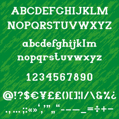 Slab serif bold alphabet