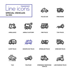 Special vehicles - line design icons set