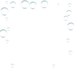 Underwater fizzing air bubbles on white background. Fizzy sparkles in water, sea, aquarium, ocean. Effervescent drink. Undersea vector texture.