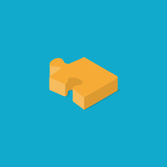 Puzzle piece. Isometric illustration. Vector