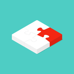 Jigsaw puzzle, isometric illustration