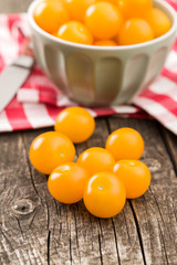 Yellow cherry tomatoes.
