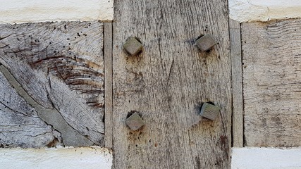 Detail of an old half-timbered building in North Germany
