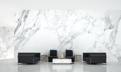 Modern luxury living room interior design and white marble texture wall pattern background 