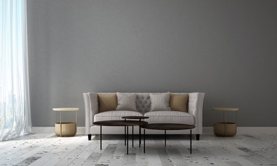 Modern living room interior design and grey texture wall pattern background 