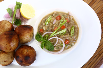 Litti Chokha or Bihari Food Sattu Litty, Indian Food