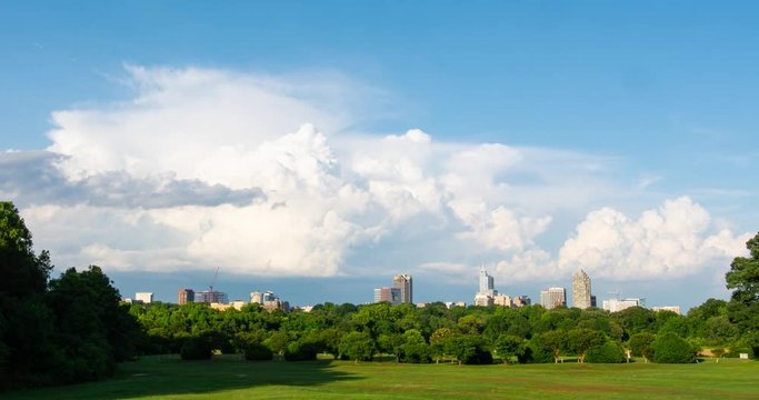 time lapse of a storm rushing over the Raleigh skyline in north carolina
