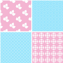 Retro different seamless patterns.